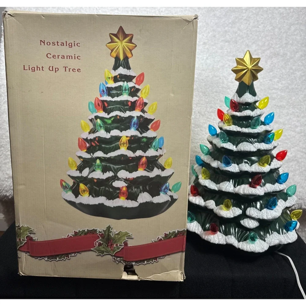 Cracker Barrel 19 Inch Nostalgic Ceramic Light Up Tree #534081 - Tested